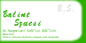 balint szucsi business card